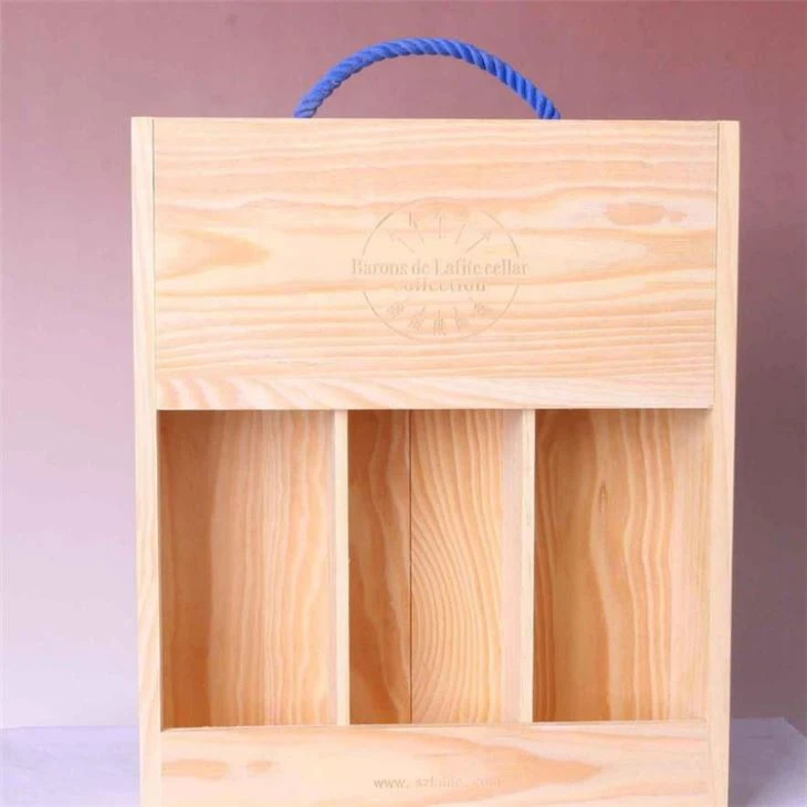 3 Bottles wood wine box